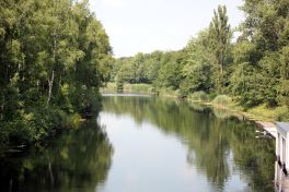 Idyllische Flusslandschaft in Leipzig